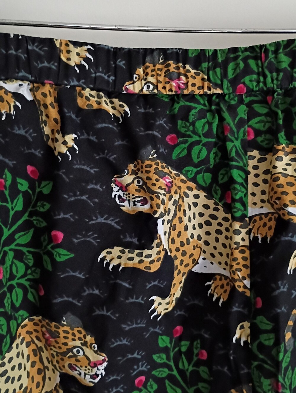 Printfresh Bagheera Leopard Pajama Lounge Pants Green Organic Cotton Preppy Boho - Picture 5 of 8